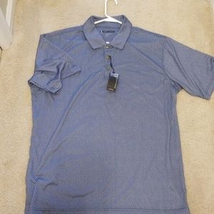 Navy Patterned Men's Polo